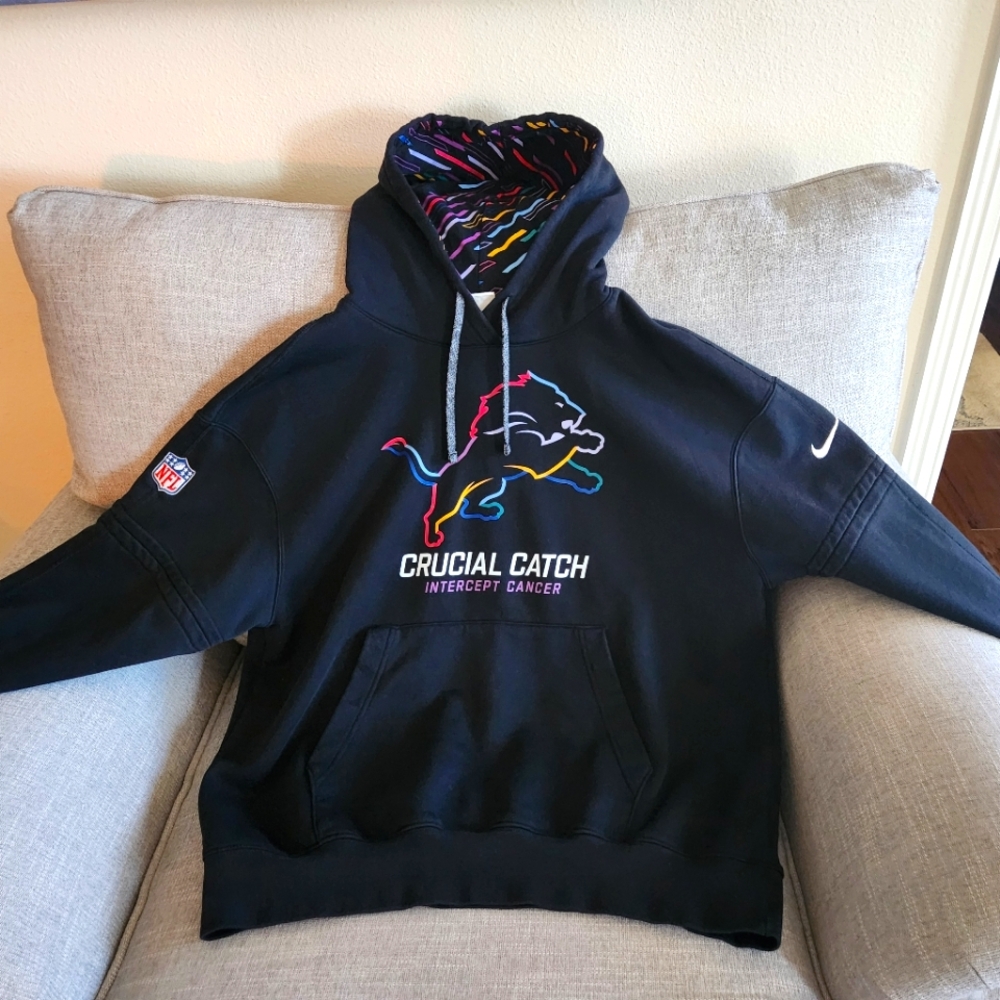 AUTHENTIC Women's Nike Discontinued 2024 Crucial Catch Detroit Lions Hoodie NWOT